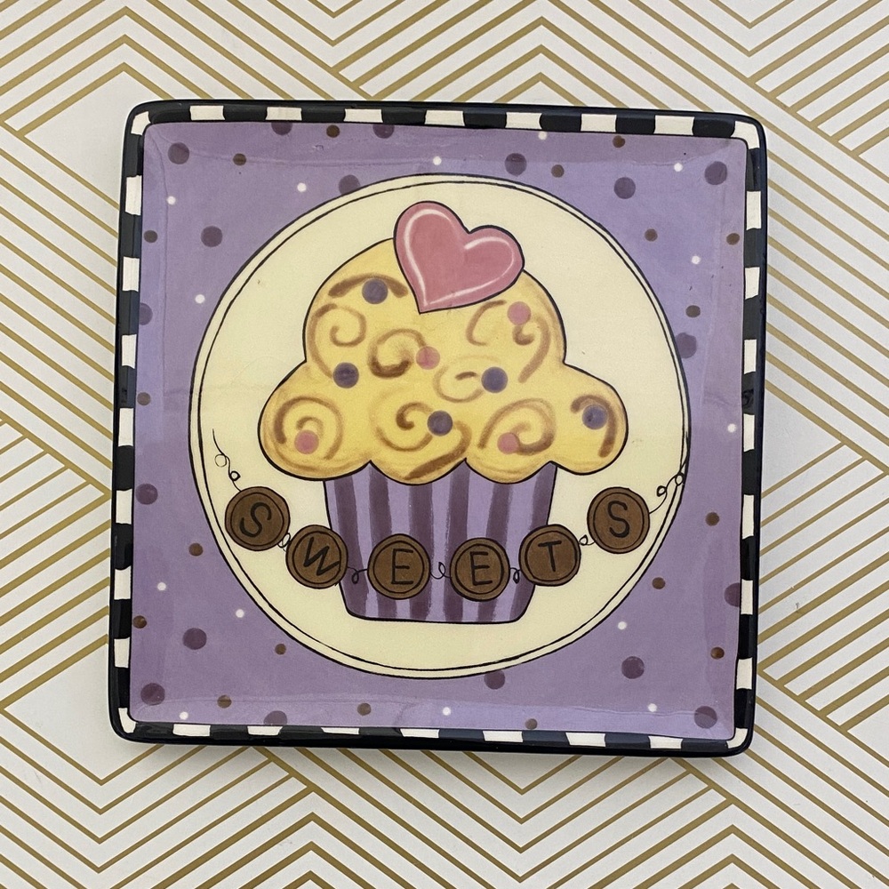 American Atelier Purple and Black Dinnerware Plate